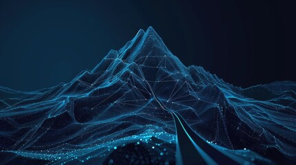 Wall Mural - a mountain range is shown in a blue and white color scheme