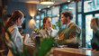 © Alex_Kalin - Bustling hotel reception during check-in