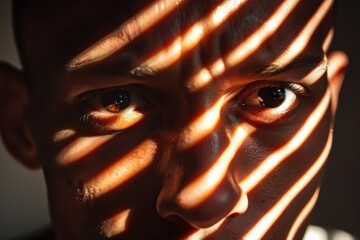 Fototapete - The image shows a partially visible and blurred background with warm skin tones
