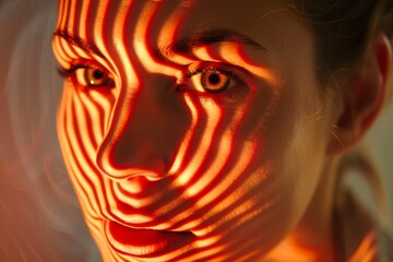 Poster - Abstract backdrop with glowing bokeh lights and radiant red tint on the edges