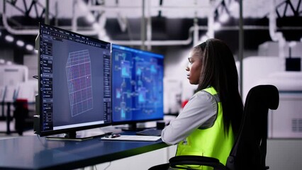 Leinwandbilder - Industrial Automation System 3D Data Analytics