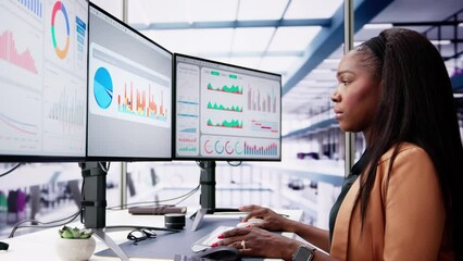 Fototapete - Data Analyst Using Data Analytics KPI