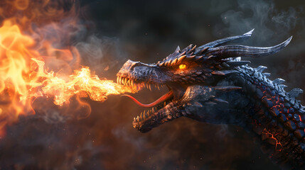 Sticker - dragon in the fire