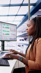 Fototapete - Data Analyst Using Data Analytics KPI