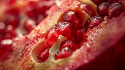 Wall Mural - Juicy Pomegranate Seeds Closeup For Food Related Designs