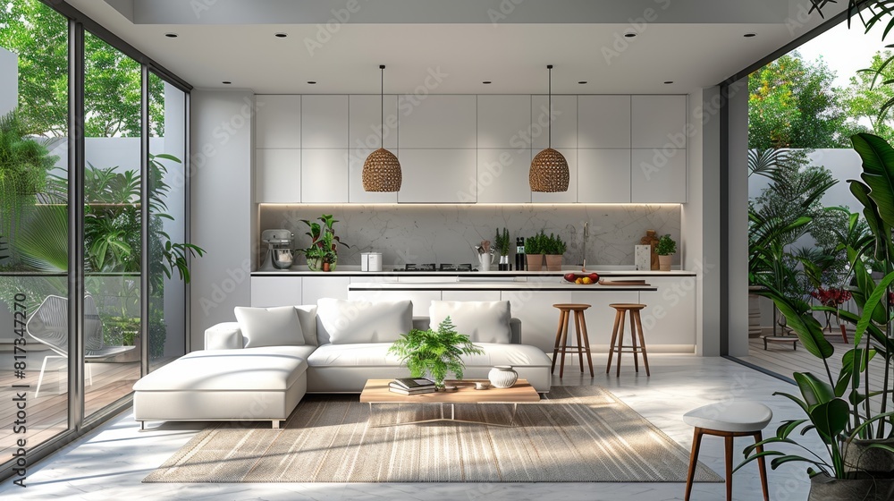 modern kitchen design, chic and sleek white kitchen with minimalist ...