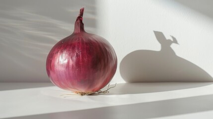 Wall Mural - Red onion on a white background for food and cooking related designs