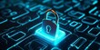 © alisaaa - Encryption your data. Unique Digital Lock. Big data security. Safe your data. Cyber internet security and privacy concept. 3d illustration