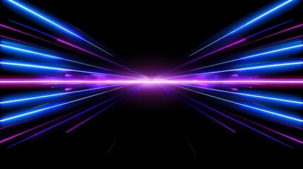 Wall Mural - energetic blue and purple light streaks on a black background, creating a vibrant and dynamic abstra