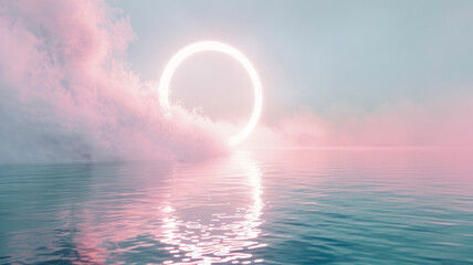 Mystic Tranquility: Ethereal Circle Over Serene Waters