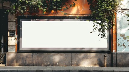 Canvas Print - blank white horizontal billboard mockup in urban street setting digital display showcase advertising concept photography