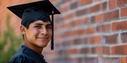 Wall Mural - Portrait of teenager with graduate cap