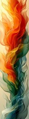Wall Mural - a bold abstract illustration with orange, green, and white colors.