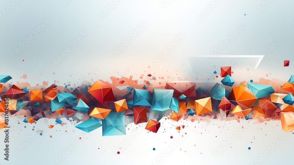 Create a modern abstract geometric background with a splash of bright ...