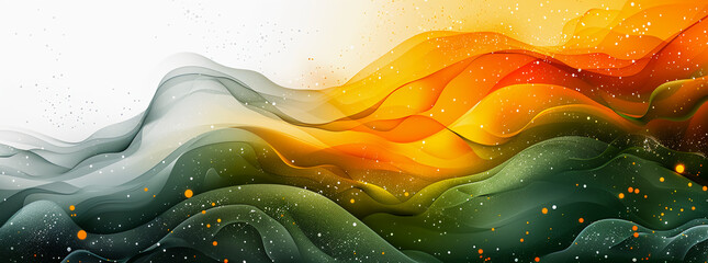 abstract background smoke painting design with green and yellow colors