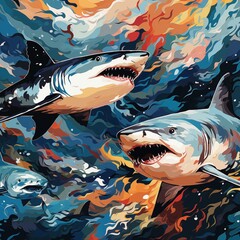 Wall Mural - Shark camo