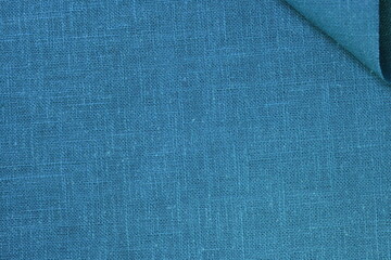 blue green hemp viscose natural fabric cloth color, sackcloth rough texture of textile fashion abstract background