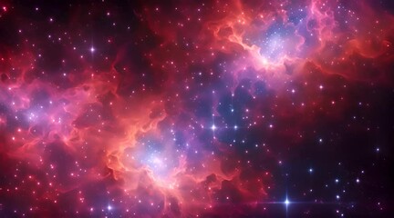 Wall Mural - Ethereal Deep Purple and Copper Abstract Fractal Universe Space Looping Background