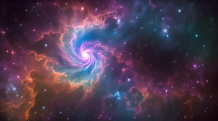 mesmerizing deep purple and copper abstract fractal universe space looping background