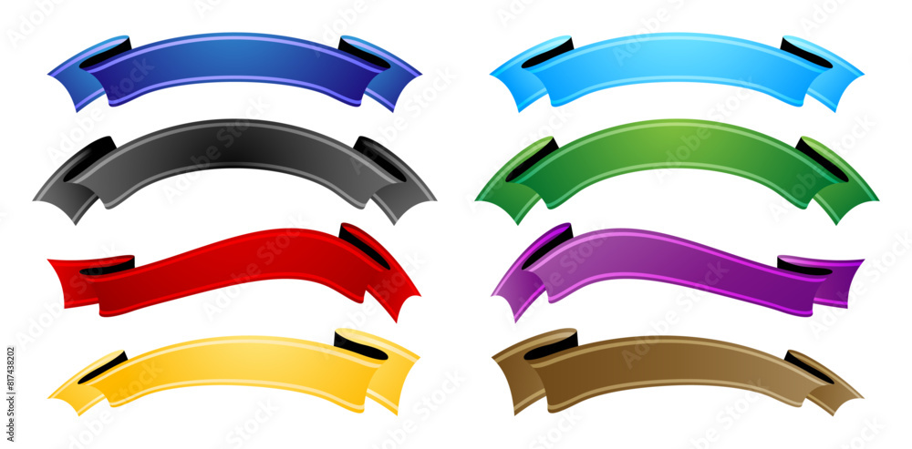 eight element ribbons on a isolated white backgrounds for banners ...
