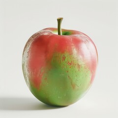 Wall Mural - red and green apple with blended color isolated on a white background
