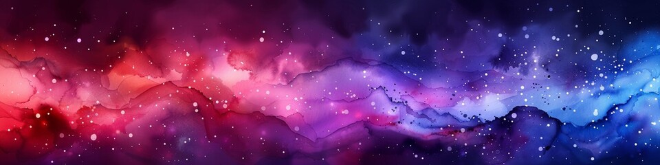 Wall Mural - a soft abstract watercolor style illustration with mainly purple and red tones.