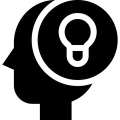 Sticker - human mind with idea icon