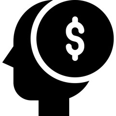 Canvas Print - human mind with money icon