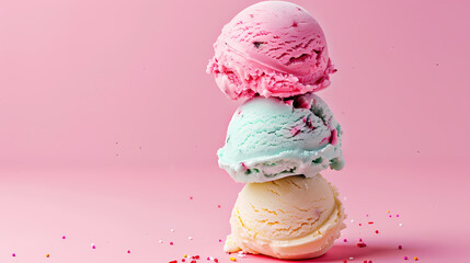 Wall Mural - Colorful ice cream stacked together