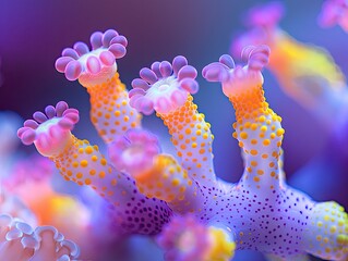 Wall Mural - Exploring the Wonder of Underwater Photography in Coral Reefs - Biodiversity and Exploration - Vivid and Captivating - Close-up shots of colorful coral formations and exotic marine life in crystal