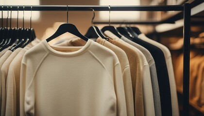 Wardrobe Essential: Minimalist Ivory Sweatshirt on Hanger