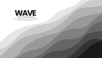 Wall Mural - abstract white gray wave background. minimal style gray wave curve pattern background. wavy black si