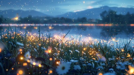 Wall Mural - 幻想的な蛍の光