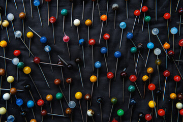 Lots Of Colored Craft Pins Closeup For Background Created Using Artificial Intelligence