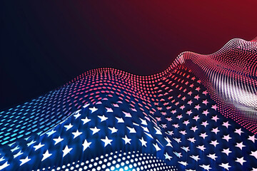 Wall Mural - minimalistic dot matrix in red, white, and blue for a modern patriotic header/footer.