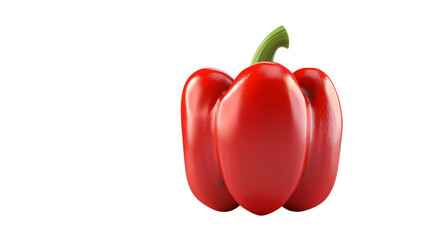 Red bell pepper isolated on transparent background