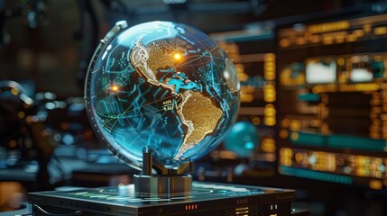 Canvas Print - Advertisement - product photo showcasing a 3D globe technology