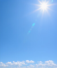Wall Mural - A bright blue sky and a few clouds