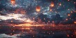 © ryanbagoez - Countless wishing lanterns floating into the sky on Vesak Day