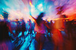 © Emanuel - Friends dancing at a music festival, with colorful trails and blurred lights conveying euphoria and excitement