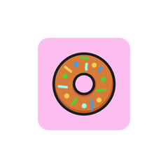 Canvas Print - Doughnut line icon. Donut, pie, bakery. Food concept. Can be used for topics like menu, bakery, coffee shop.