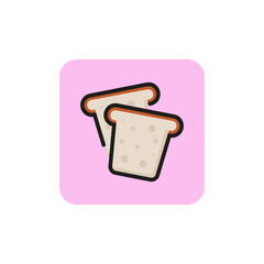 Wall Mural - Toasts line icon. Bread, slices, pastry. Food concept. Can be used for topics like bakery, menu, breakfast