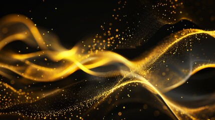 Poster - Abstract Smoke yellow with Colorful Waves and Patterns