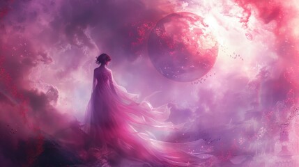 Wall Mural - Ethereal Blush Purple and Red Dreamland
