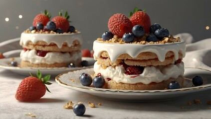 Wall Mural - The most delicious dessert in the world, 8k render