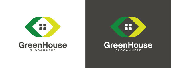 Wall Mural - Green House Infinite Logo. Nature House, Home infinite Logo Icon Symbol Vector Design Template.