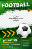Fototapeta Do akwarium - Football or soccer tournament poster template with ball, arrows and place for your photo