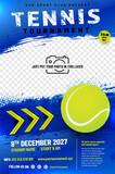 Fototapeta Do akwarium - Tennis tournament poster template with ball, arrows and place for your photo