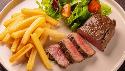 Canvas Print - steak and chips