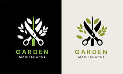 Gardener green tree leaf logo design icon sample vector Lawn care, farmer, lawn service sample template